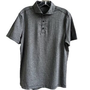 Lululemon Polo Shirt Men’s Medium Gray Heather‎ Performance Golf Chest 38”Read